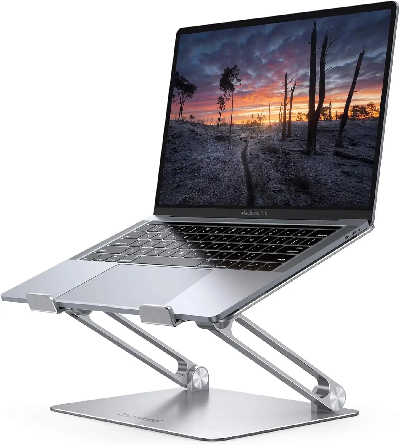 Supporto Regolabile per Laptop, Rialzo Portatile in Alluminio per Scrivania, Supporto Ergonomico Pieghevole per Computer 10-17.3" Argento
