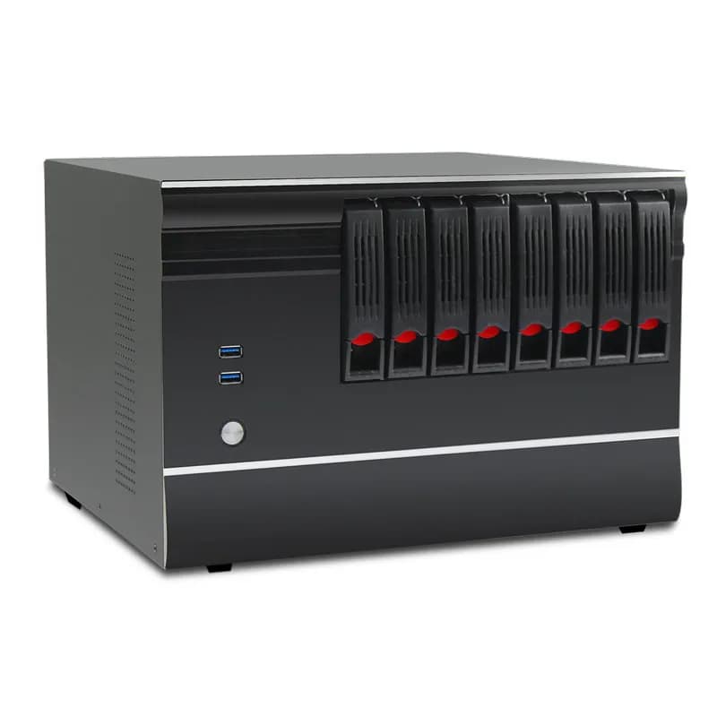 8 Bays NAS Server Chassis, Hot Swap Hard Drive, MATX Motherboard, Support Full Height Graphics Card, Storage Case
