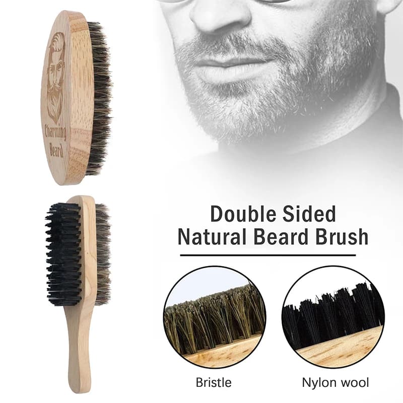 ★▲1PC Eco Friendly Boar Bristle Men's Shaving Brush Portable Barber Natural Beard Brush For Facial Cleaning Mustache Tools