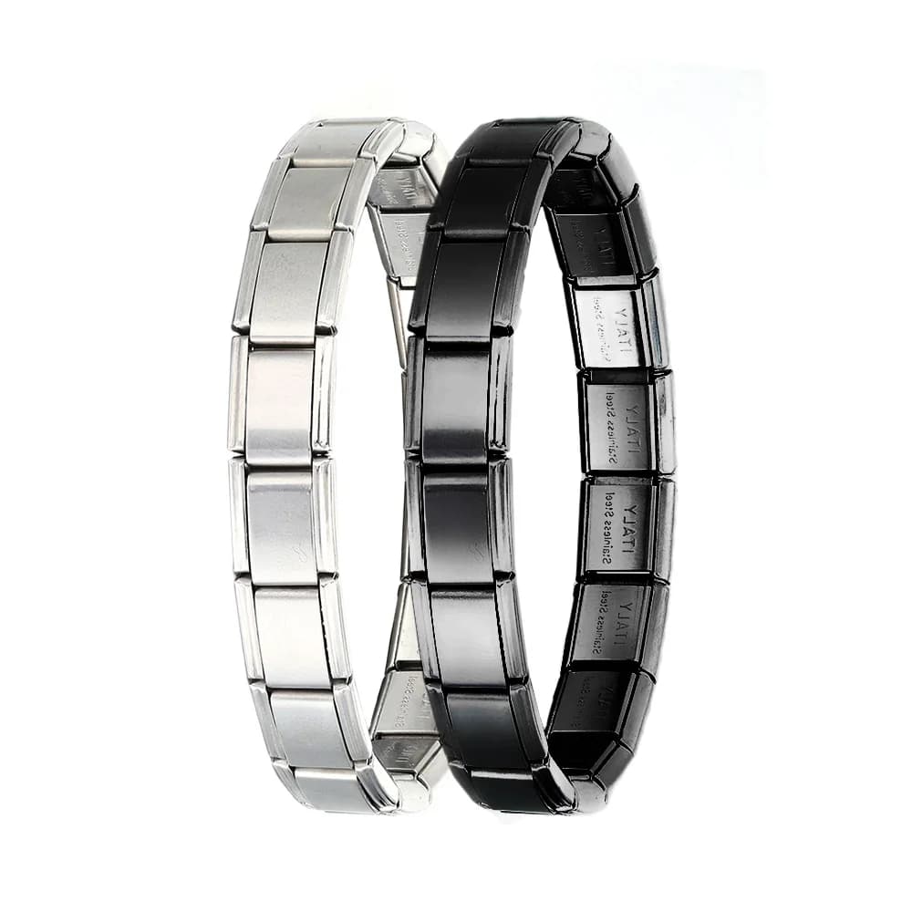 New Fashion Donna Uomo Gioielli 9mm Larghezza Argento Colore Acciaio inossidabile Bracciale elastico Bracciale Catena a mano Fai da te Creazione di gioielli