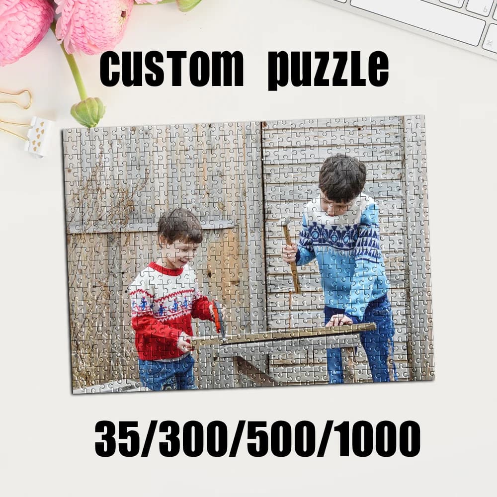 35/300/500/1000pcs Personalized Custom Photo Puzzle family photo DIY Photo Puzzle Portrait Handmade Birthday Gift