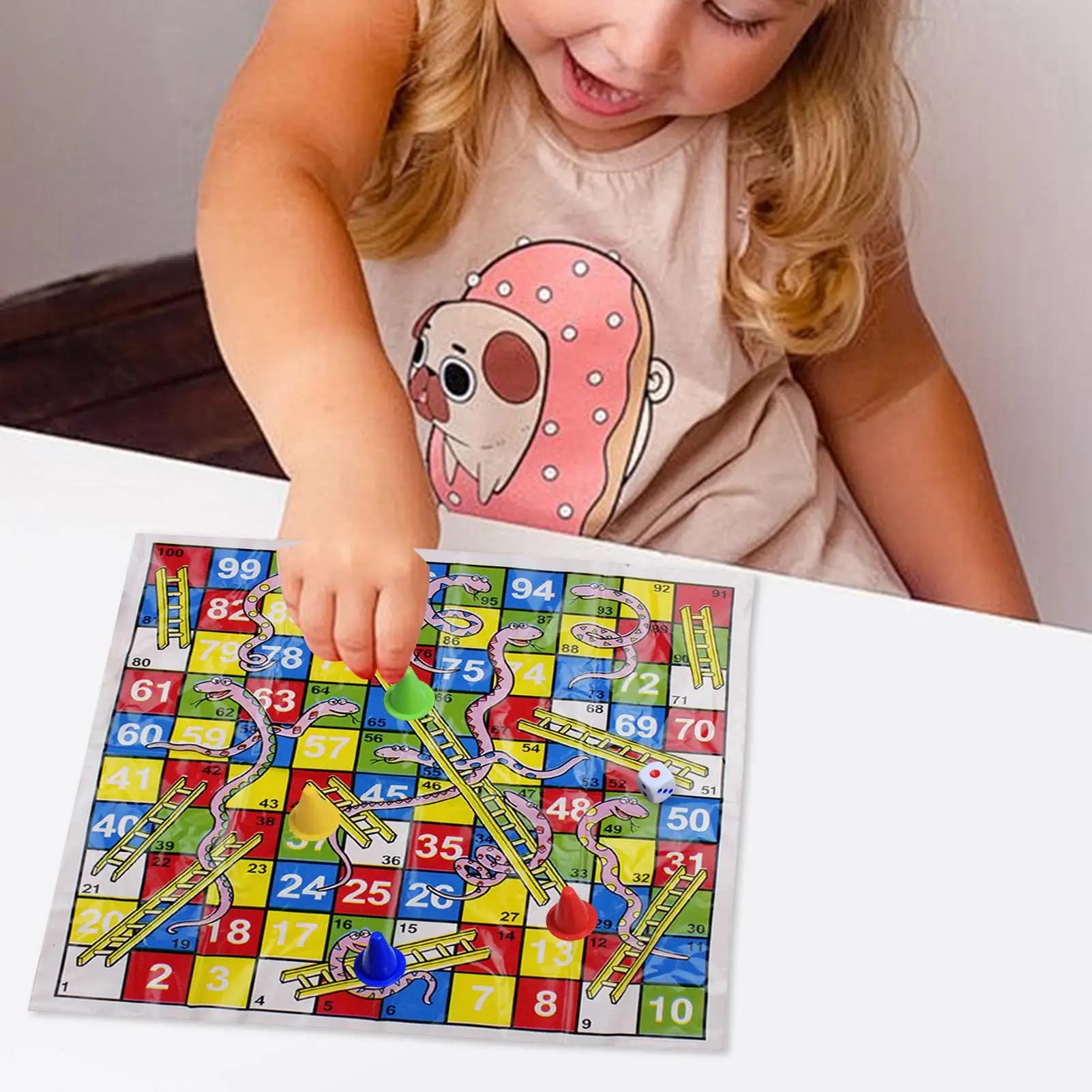 Mini serpenti e scale Set da gioco da tavolo o giocattolo per scacchi pieghevole da tavolo con design compatto per famiglie, bambini e adulti Viaggi di feste