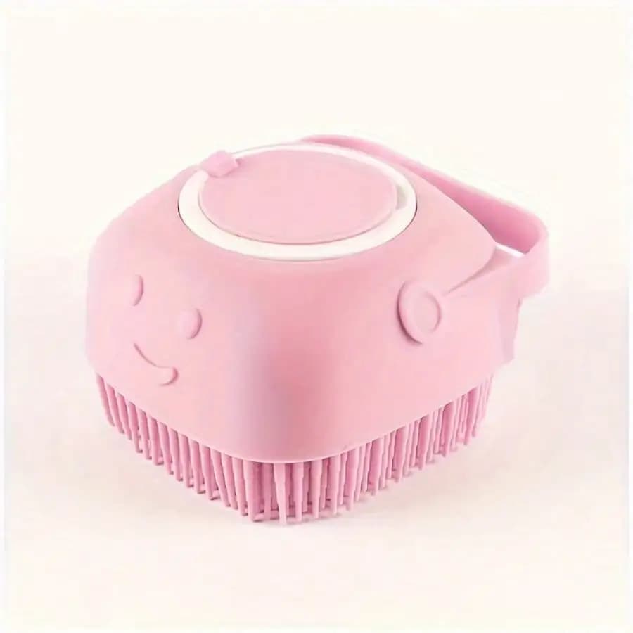 Spazzola per shampoo in silicone per animali domestici con dispenser incorporato - Pettine da bagno per massaggio delicato per cani e gatti, nessuna batteria richiesta