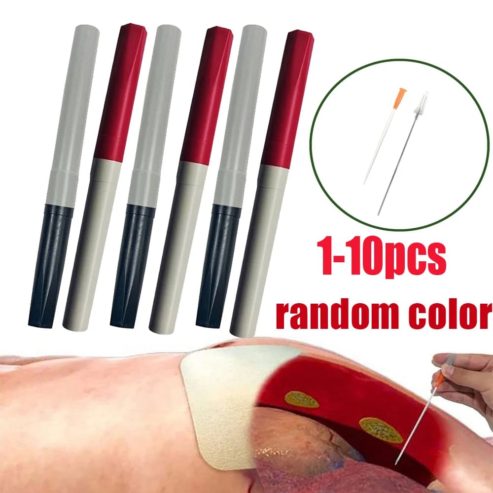 1-10 Pezzi Ago Toracico per Decompressione Medica, Ago per Pneumotorace, Attrezzatura di Primo Soccorso d'Emergenza per Kit di Primo Soccorso