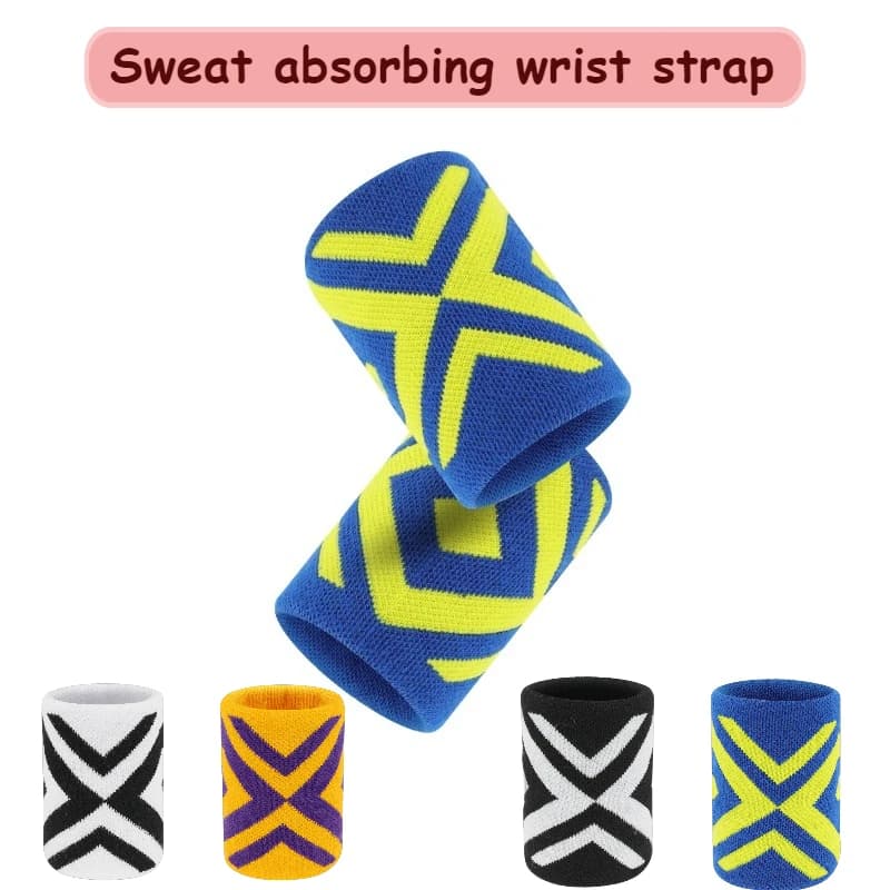A pair of wrist straps absorbing sweat, unisex breathable material for basketball, tennis, running, yoga, badminton, sport, protect the equipment