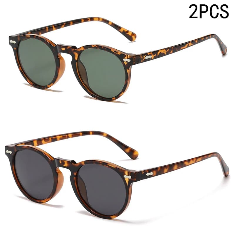 2PCS New Style Of Retro Glasses Round Fashion Mita Sunglasses Personalized Sunglasses JH3053
