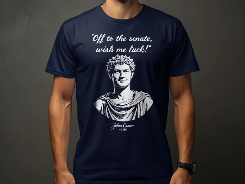 Interesting History T-shirt Julius Caesar Shirt Roman Empire T-shirt "Go To The Senate" Black Humor Gift Ancient Roman Costumes