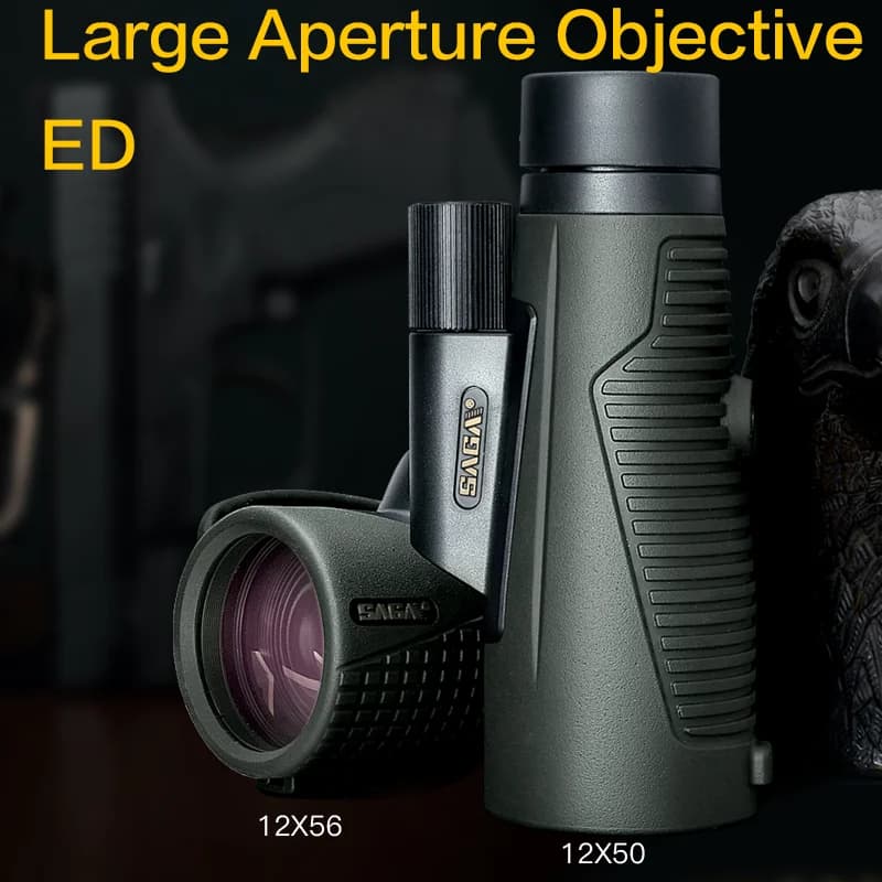 Vetro ED monoculare professionale, potente telescopio notturno, binocolo, visione chiara, monocolo per caccia, esterno, 12x56, 12x50