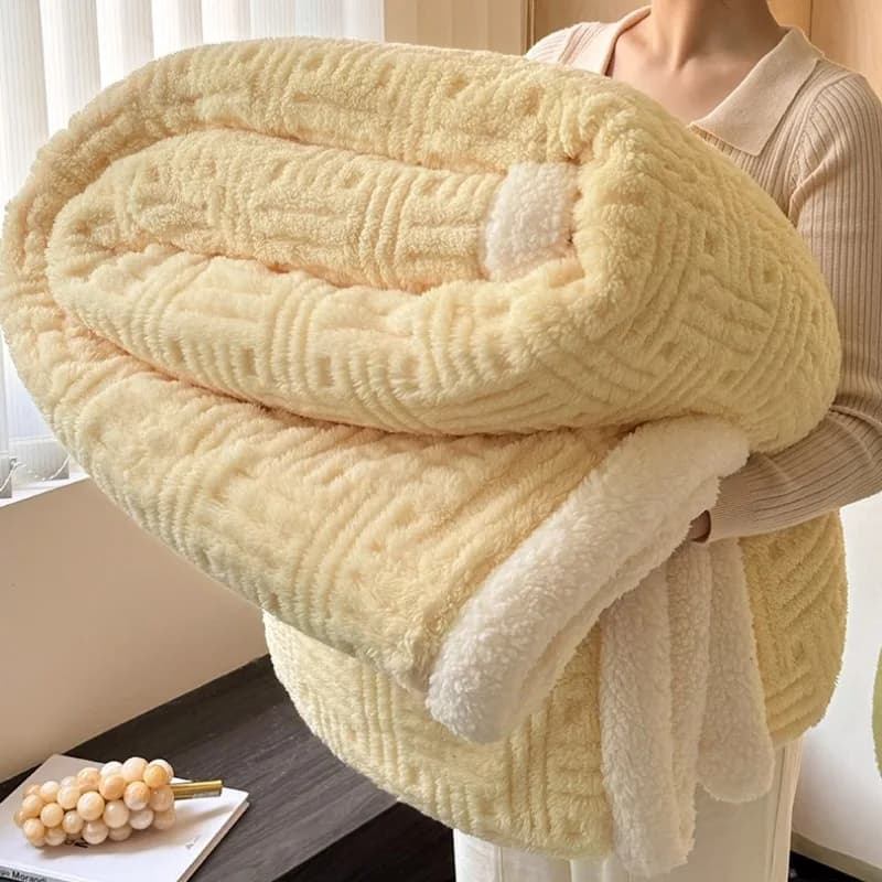 Coperta addensata autunnale e invernale adatta per camera da letto, soggiorno, ufficio, coperta per il tempo libero, calda e morbida, multi-dimensioni