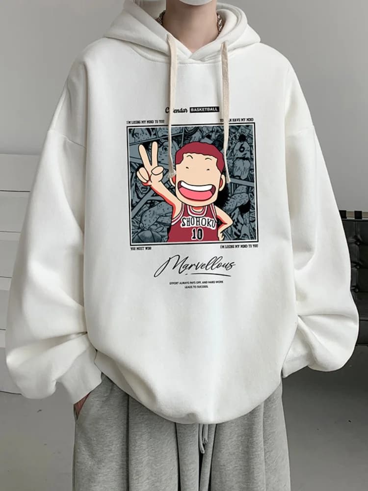 Heavyweight Hoodie Men's New 2024 American Retro Oversize Top Youth Overhead Jacket Casual Comfortable Cotton Polyester Blend