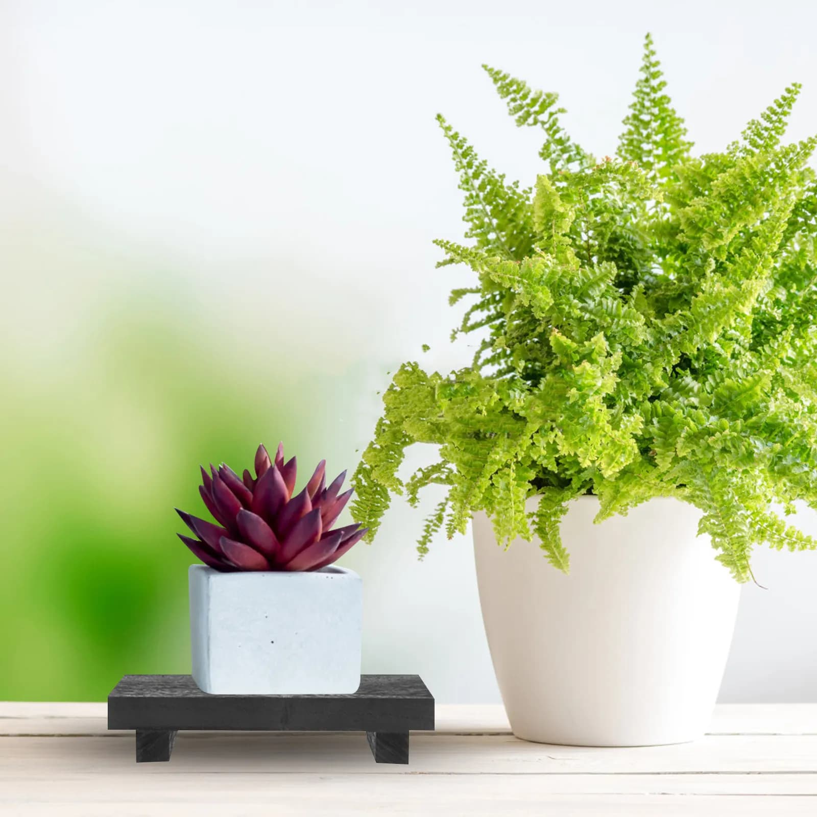 Supporto per vasi di fiori in legno rustico, portasapone rettangolare, porta piante stile rustico, espositore per lavello da cucina, decorazione per mobile bagno