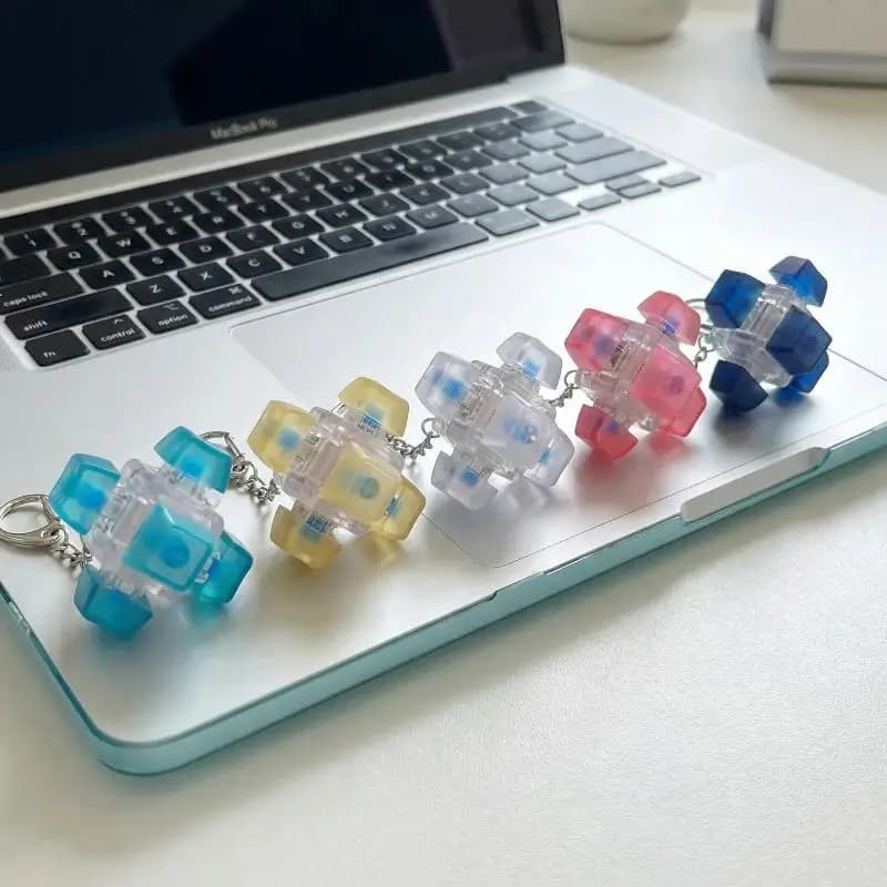 6 Tasti a Forma di Dito Antistress, Tastiera Meccanica, Keycaps per Ufficio, Decompressione, Calmante, Portachiavi, Regali per Bambini e Adulti