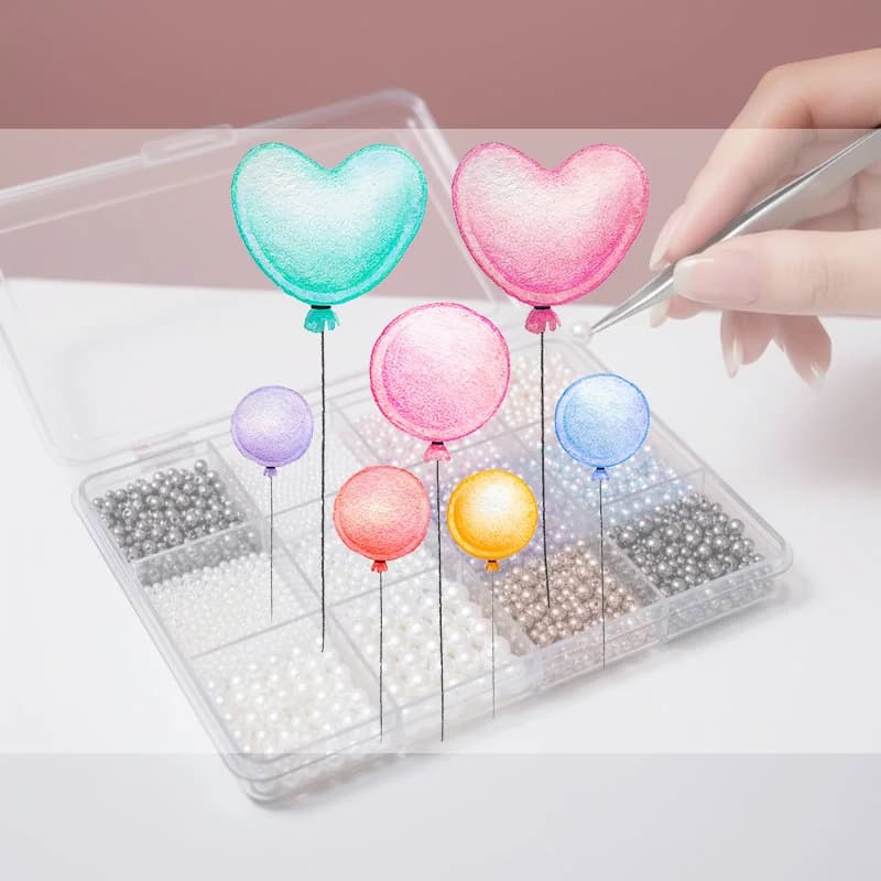 Decorazioni per Unghie con 12 Griglie di Perle Miste, Charm per Unghie a Fondo Piatto, Strass 3D Fai-da-Te per Nail Art, Accessori per Manicure
