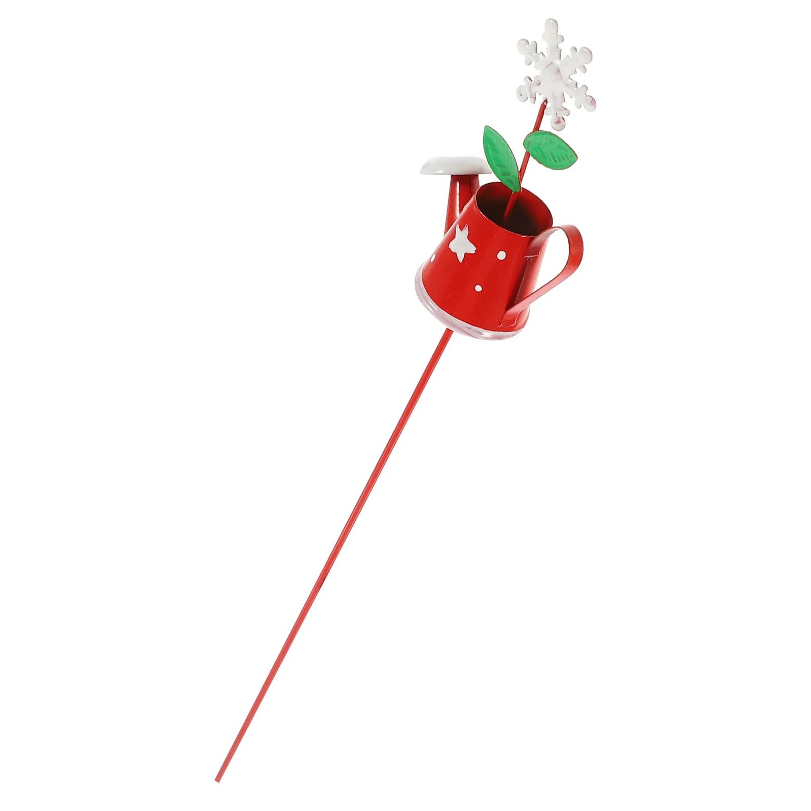 Decorazioni natalizie a forma di fiocco di neve, in metallo, con paletto, per giardino, vaso di fiori, fioriera, composizione in ferro, mini piante natalizie
