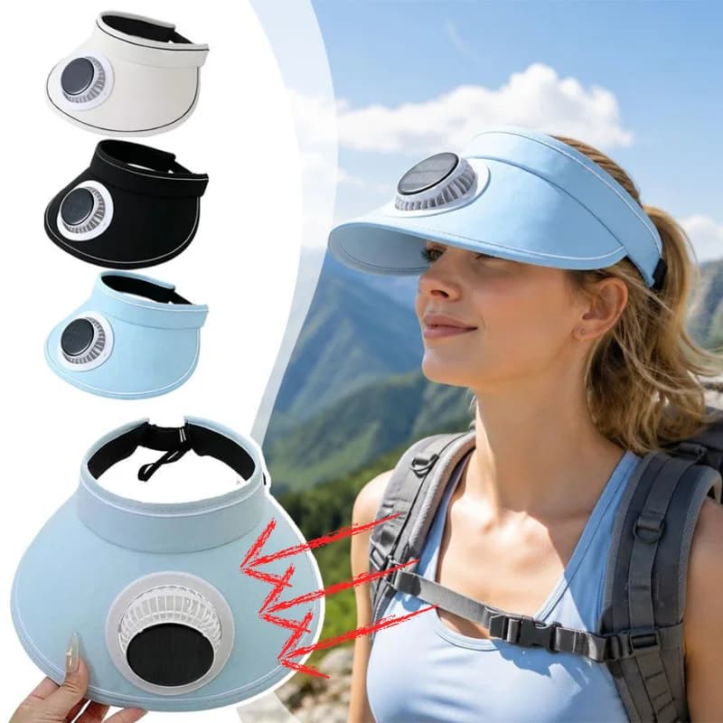 UV Protection Wide Brim Sun Hat with Fan Summer USB Powered Sun hat Men Women Cooling Camping Beach Sunshade Sun Cap