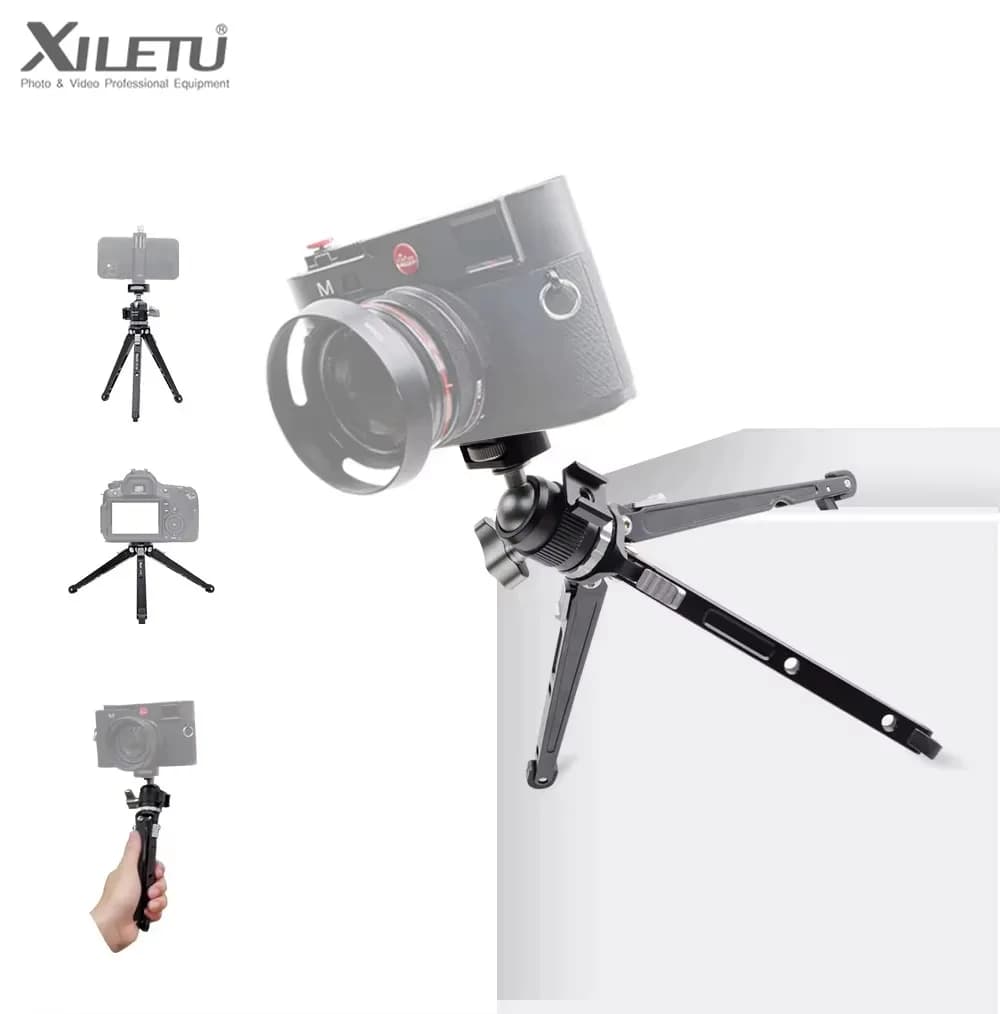 XILETU Vlogging Tripod Handheld Cold Shoe Head Micro Single Camera Phone Stand Video Blog Tripod Desktop Selfie Tripod gimbal