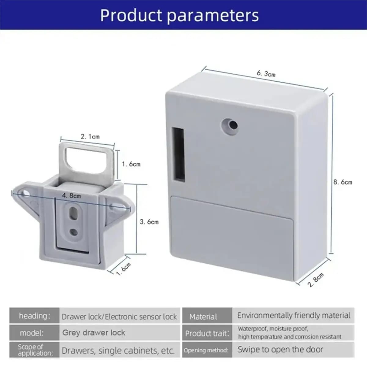Serratura Digitale RFID Intelligente per Mobili - Installazione Senza Foratura, Accesso con Scheda Chiave B