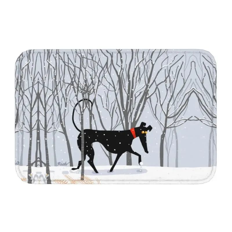 Winter Hound tappetino per porta d'ingresso Indoor Quick Dry Greyhound Whippet Sighthound Dog zerbino pavimento bagno ingresso tappeto tappeto