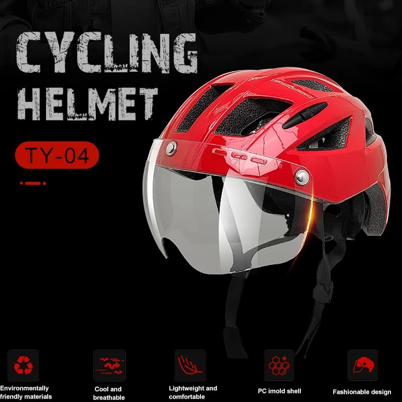 MOON road bike helmet with magnetic detachable glasses Durable helmet for commuting and cycling mountain bike for adults