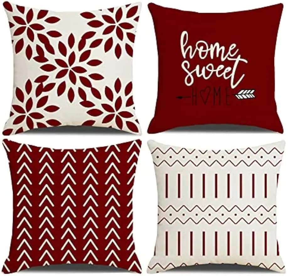 Fodera per cuscino 45x45 cm quadrata rossa geometrica moderna fodera per cuscino decorativa per cuscini divano del soggiorno decorazioni per la casa