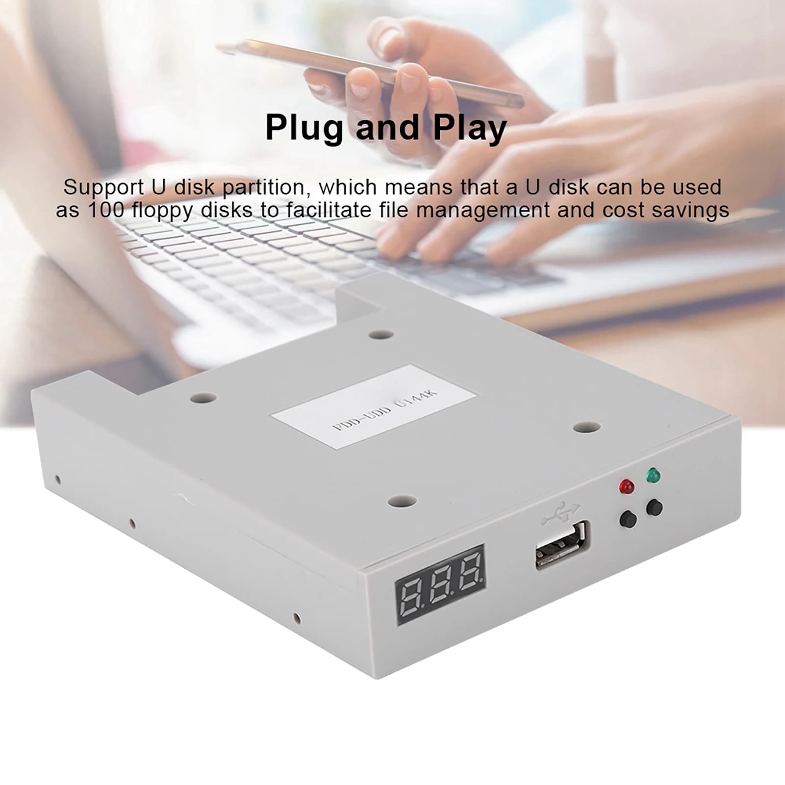 FDD‐UDD U144K Emulatore unità floppy SSD USB da 1,44 MB per controller industriali Emulatore unità floppy Emulatore unità floppy USB