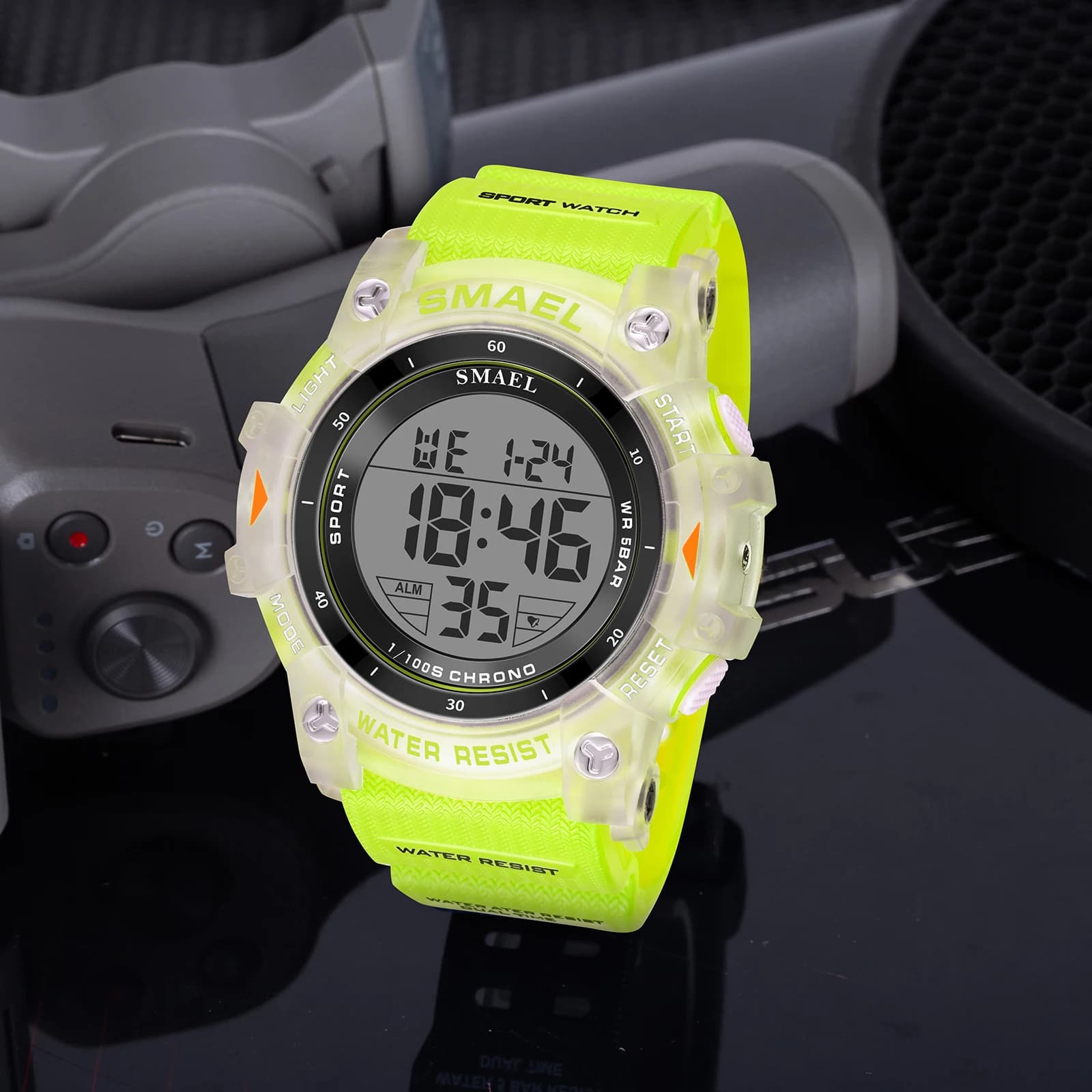 Orologio digitale LED SMAEL Orologi sportivi Orologio da polso da uomo 50m Impermeabile Nuoto 8123 Orologi sportivi da uomo Sveglia Cronometro