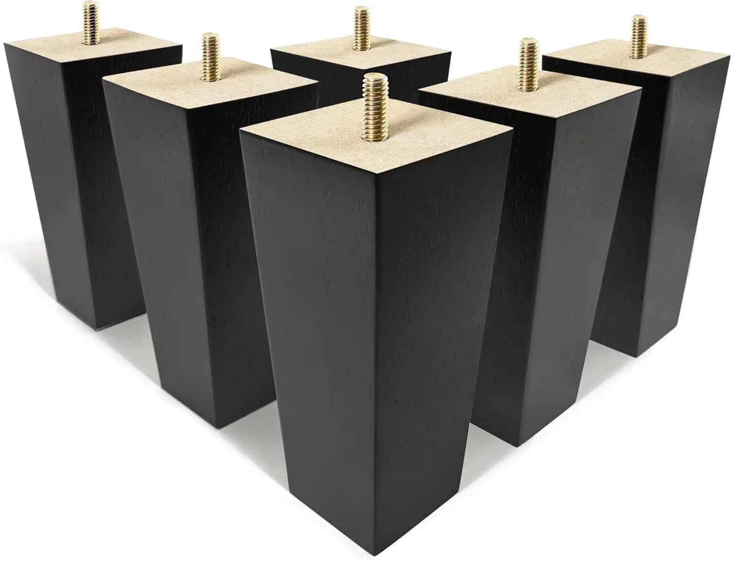 Set di 6 gambe per mobili da 6 pollici, gambe di ricambio per divano componibile, cassettiera, poltrona reclinabile, comodino