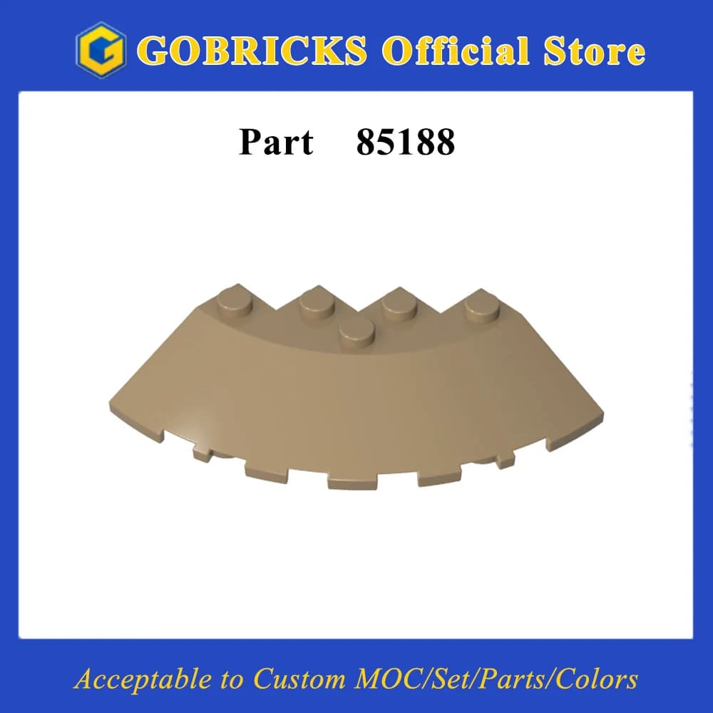 Gobricks 1 pz MOC Brick Angolo rotondo 6 x 6 con 33 ° Ritaglio di pendenza e sfaccettatura compatibile con il giocattolo per bambini delle parti dei blocchi di costruzione 95188