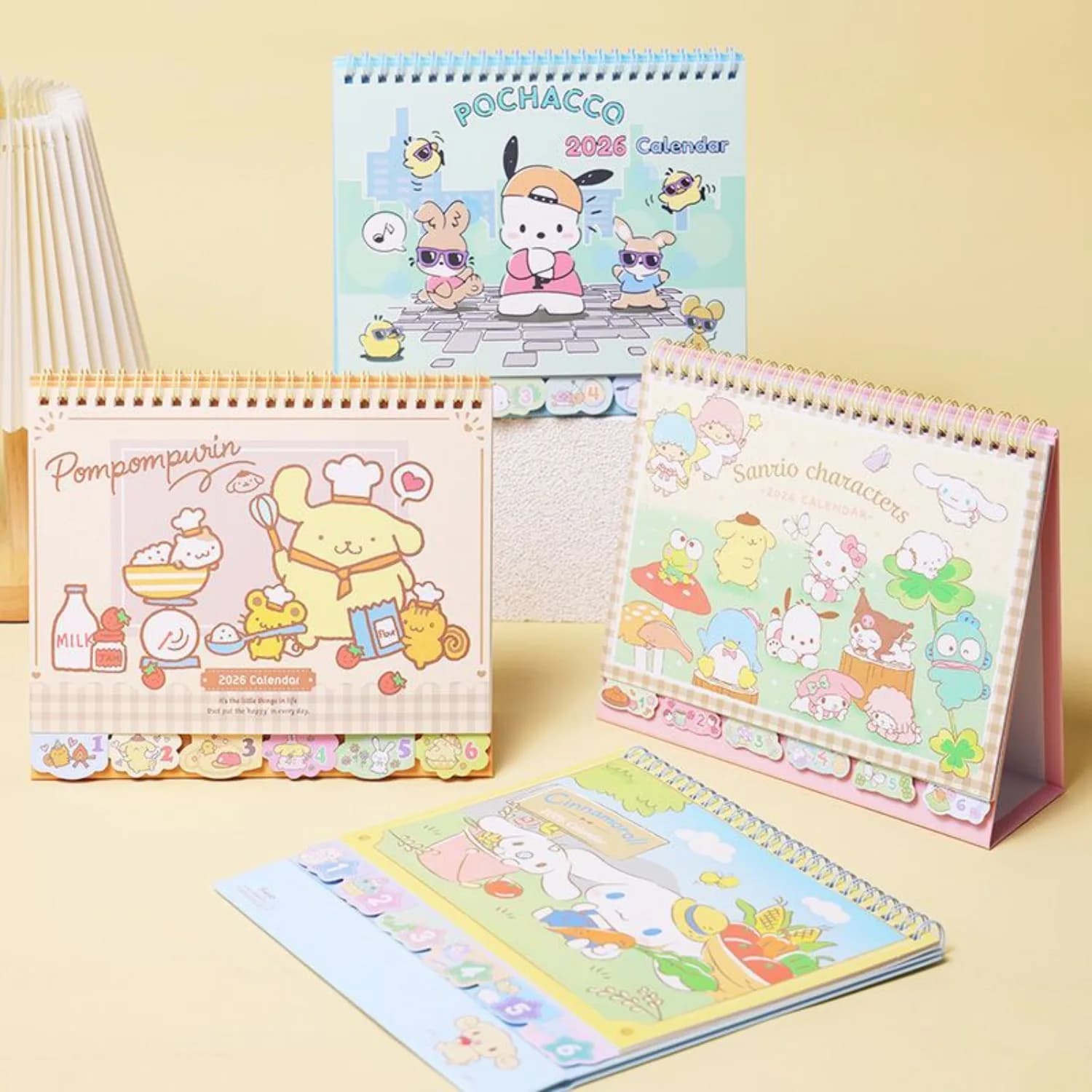Calendario da Scrivania Anime Sanrio 2026, HelloKitty, My Melody, Cinnamoroll, Anno del Cavallo, Agenda a Spirale, Blocco Note Kawaii per Appunti