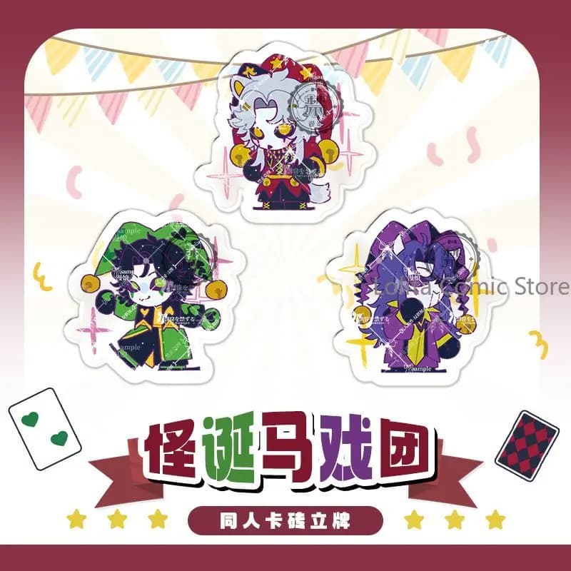 The Freak Circus Game Cosplay Double Flash Badge Pins Brooch Polaroid Transparent card Pendant Anime Fans Gift