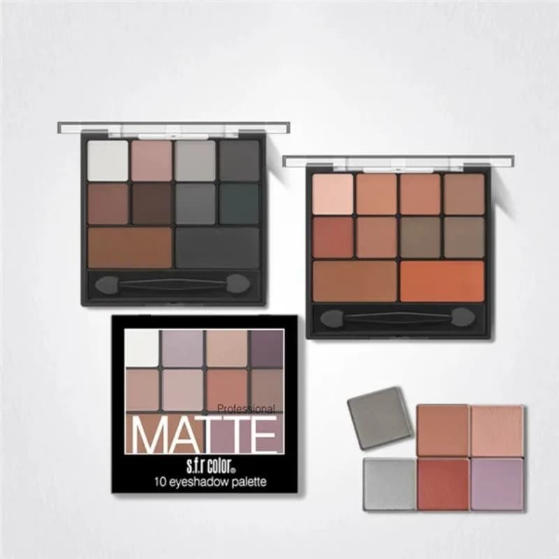 Palette di ombretti a 10 colori Strumenti per il trucco Ombretto completamente opaco Pan Zucca Ombretto fumoso Ombretto nudo con pennello Maquiagem