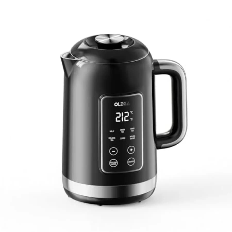 Bollitore Elettrico con Controllo della Temperatura: Bollitore Intelligente in Acciaio Inox da 1,5L, 6 Impostazioni di Temperatura, 1200W, Ebollizione Rapida