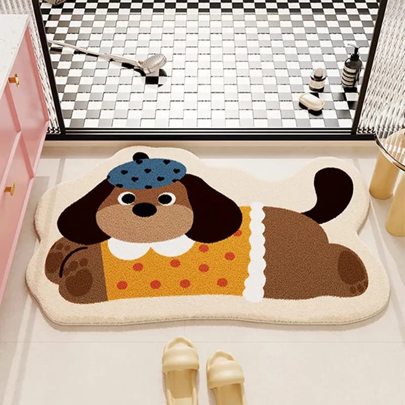 VIKAMA quick drying non-slip bath mat, soft absorbent rug similar to cashmere for kitchen and bathroom, decorative carpet washable in washing machine