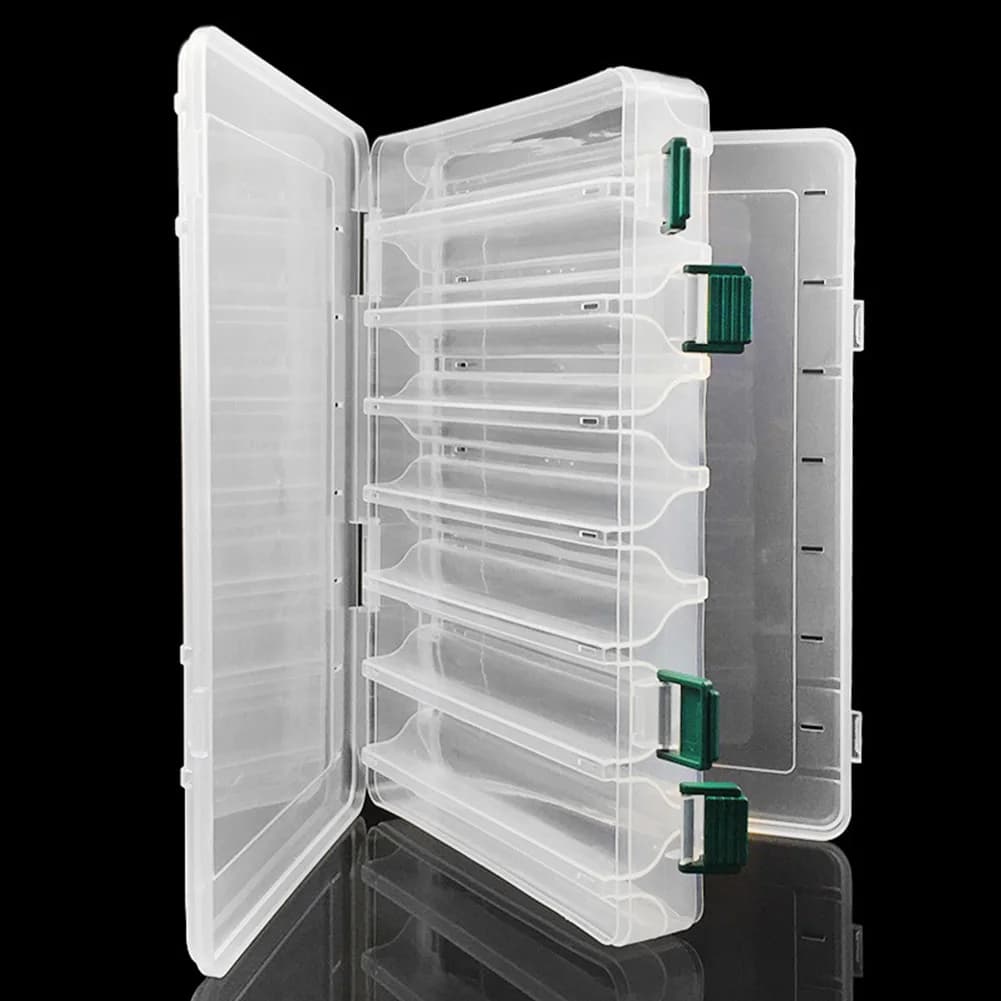 14 Grill Fishing Rectangular Exhaust Hooks Large Capacity Box Double Sided Fishing Equipment Storage Box for Sea Fishing Rectangular Exhaust Hook Access Hook