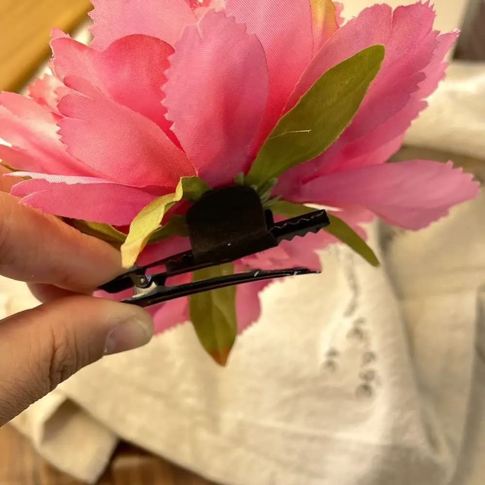 New Cloth Fabric Flower Hair Clip Hibiscus Peony Artificial Flower Hairpins Alloy Headdress Vacation