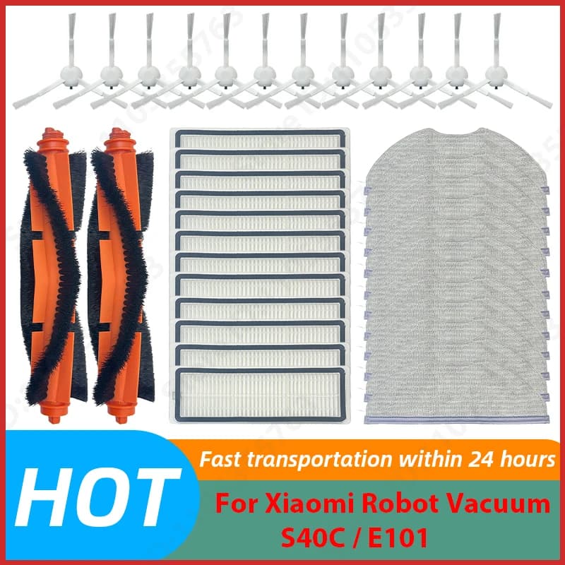 Compatible For Xiaomi Robot Vacuum S40C / E101 Replacement Parts Main Side Brush Hepa Filter Mop Cloth Accessories