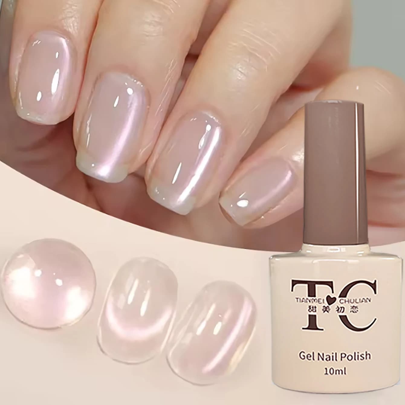 TC 10ML Smalto Gel Magnetico Effetto Occhio di Gatto Rosa 8 Colori, Glitter Scintillante, UV LED Soak Off, Vernice Gel Cristallo per Manicure Fai da Te