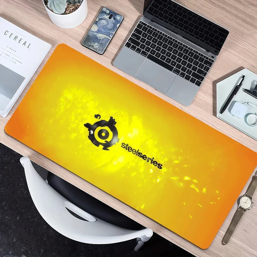 Tappetino per Mouse S-SteelSeries Moderno e Alla Moda, Antiscivolo con Bordi Rinforzati, Grande per Gaming, Ufficio e Studenti