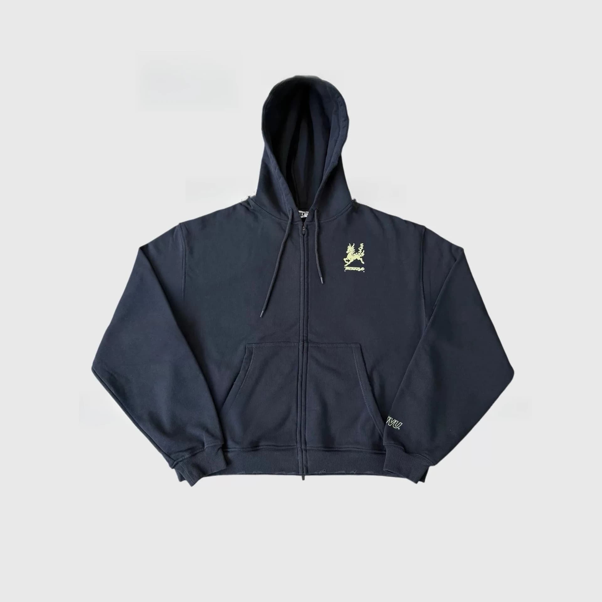 UVU TOKYO’26 Limited Washed Zip‑Up Hoodie Jacket Unisex Vintage Sweatshirt For Running Gym Fitness Training Casual Outerwear