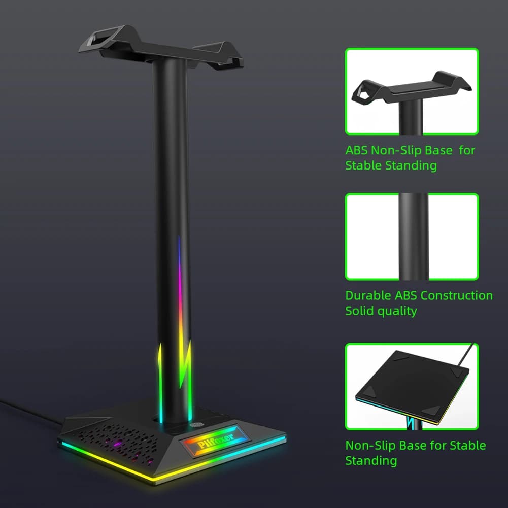 Le cuffie da gioco Rgb Eb01-b supportano l'illuminazione del gancio per cuffie con doppia interfaccia USB supporto per Desktop supporto per cuffie USB