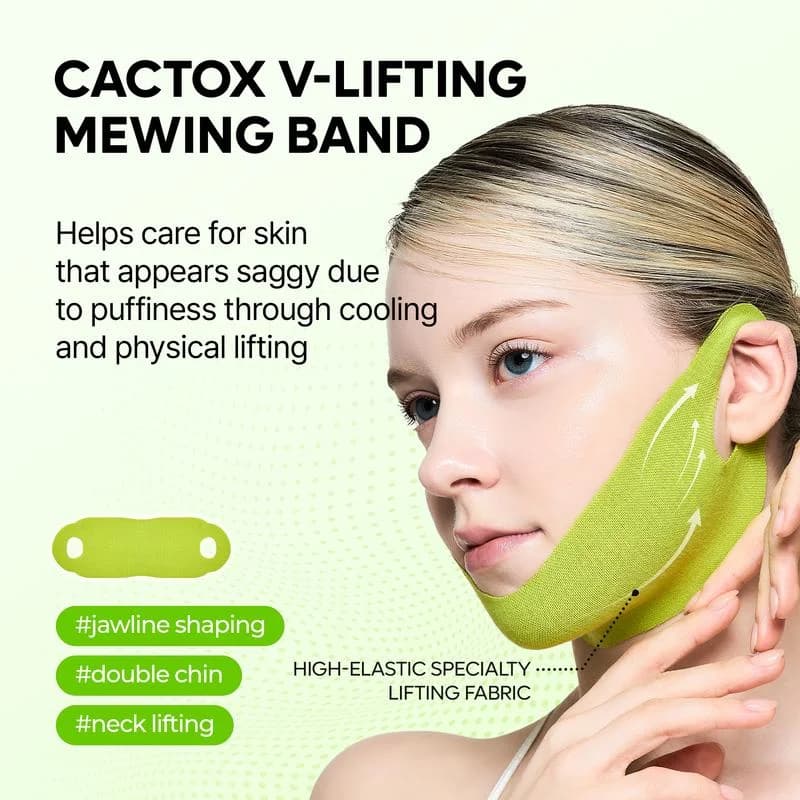 V Line Lifting Jawline Band Physical Firming + Collagen Oligopeptide Serum Reduce Double Chin V-Shape Face Elastic Fabric