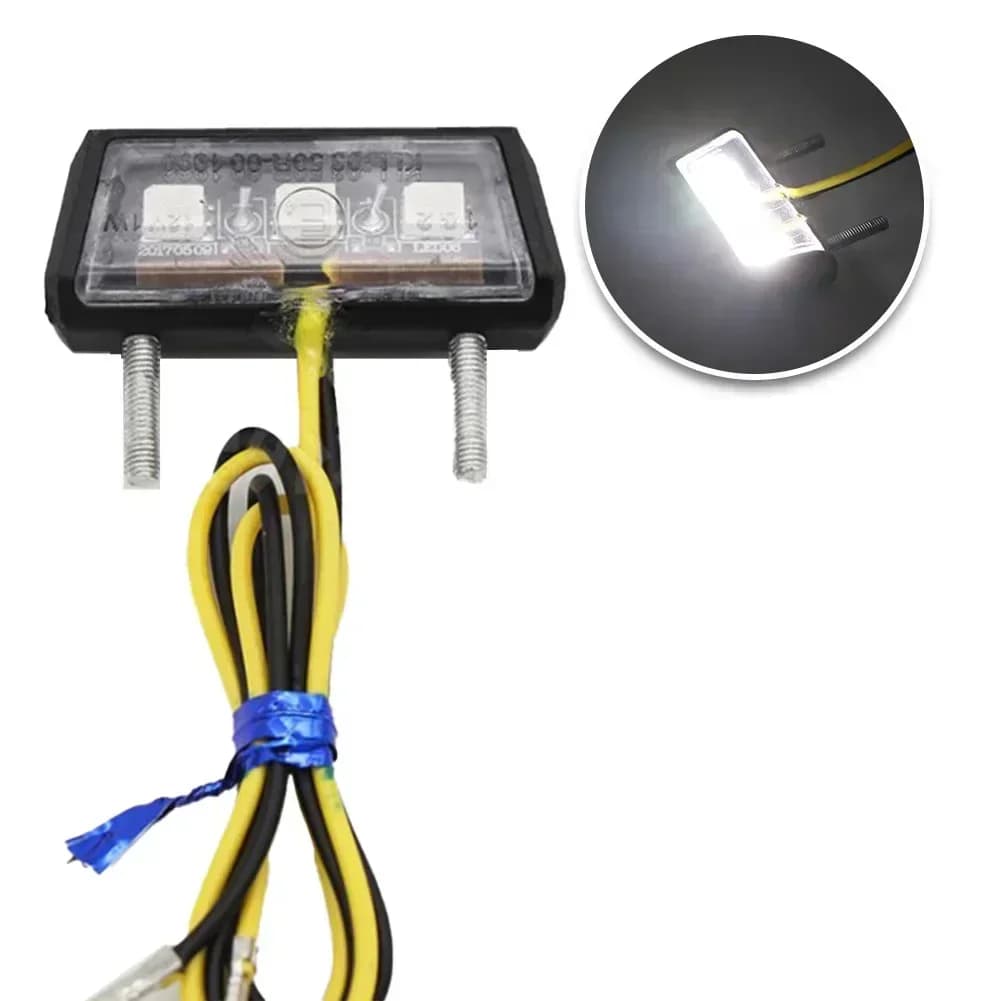 12V LED universale luce targa moto mini lampade posteriori indicatore targa freno per bici scooter fuoristrada furgone LED bianco