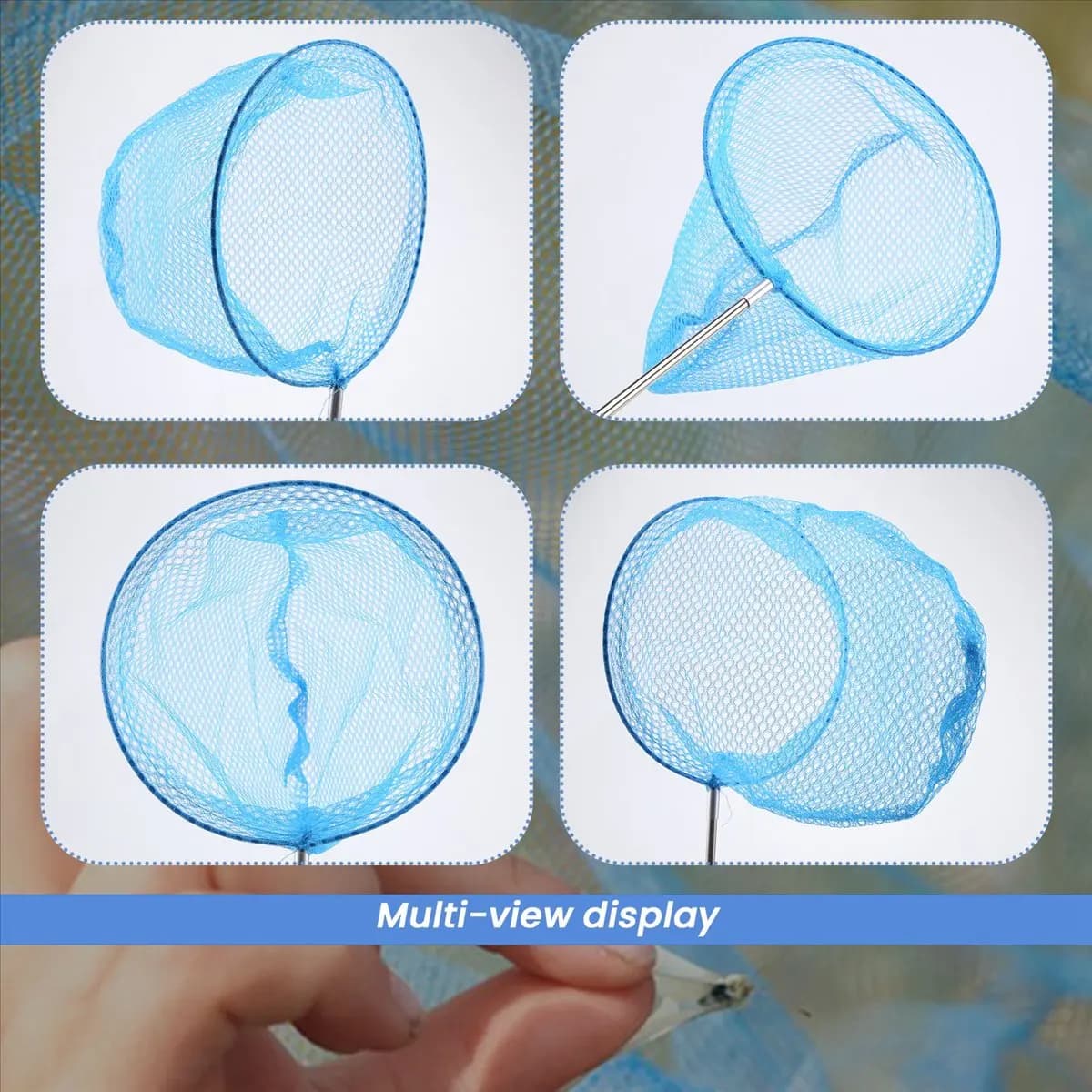 T34C Outdoor Catching Catching Butterfly Net Fishing Net Bag Stainless Steel Telescopic Fishing Net Tool Outdoor Telescopic Port