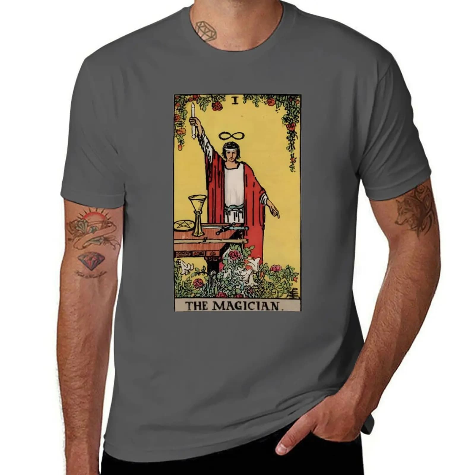 T-shirt The Magician Rider Tarot Card T-shirt a maniche corte per il Giorno dell'Indipendenza