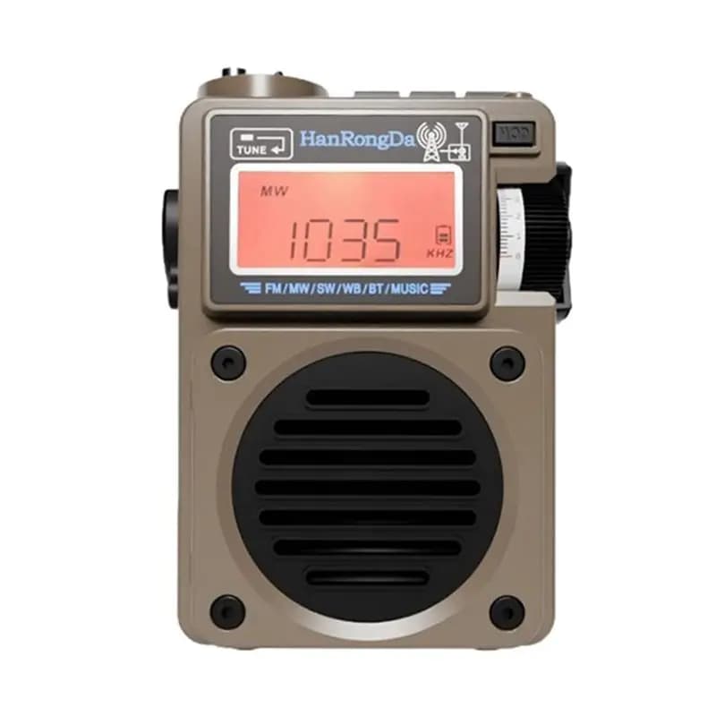 Radio di Emergenza A25P HRD-701 Plus, Ricevitore Digitale Multibanda con Bluetooth, Lettore Musicale TF, Altoparlante Subwoofer, Radio FM MW SW