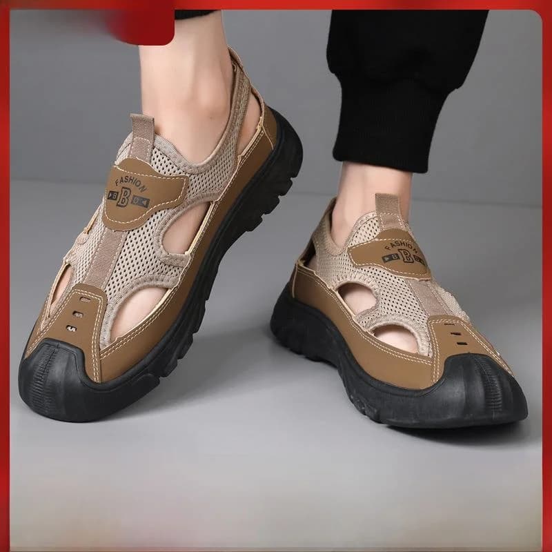Sandali Estivi da Uomo in Rete Traspirante, Comodi con Suola Morbida, Scarpe da Spiaggia e Acqua, Slip-On con Suola in PVC, Sandali Casual