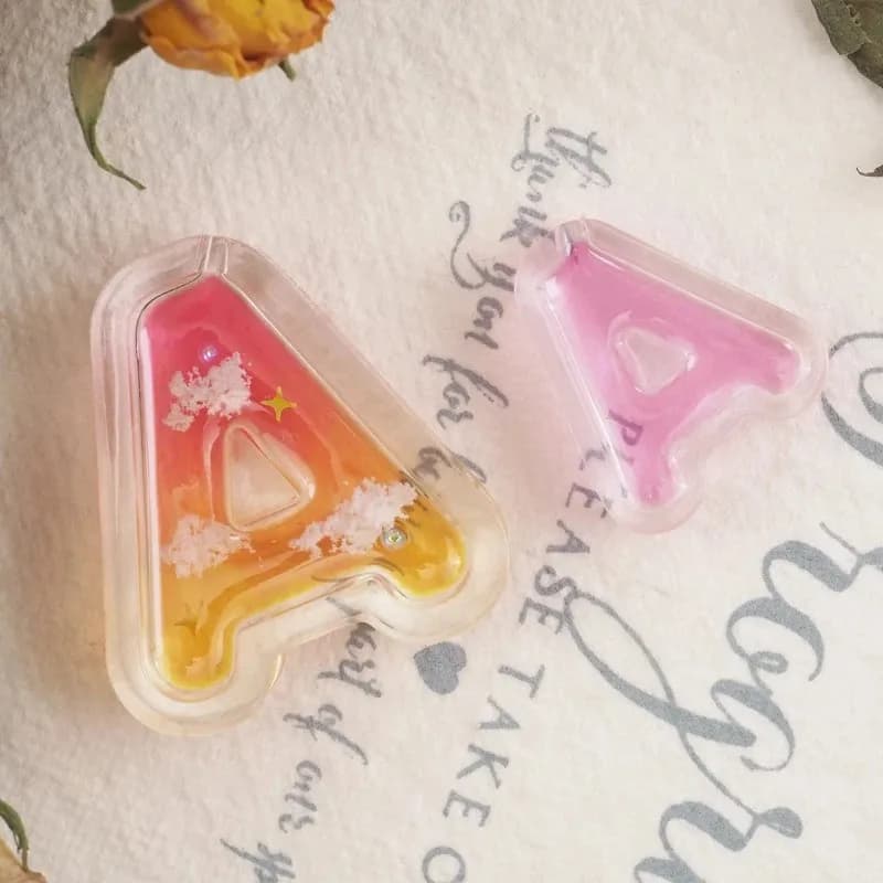 Stampo in silicone a forma di lettera per portachiavi con alfabeto effetto sabbia mobile, modello 2026, per creazioni fai da te, mini portachiavi in resina.