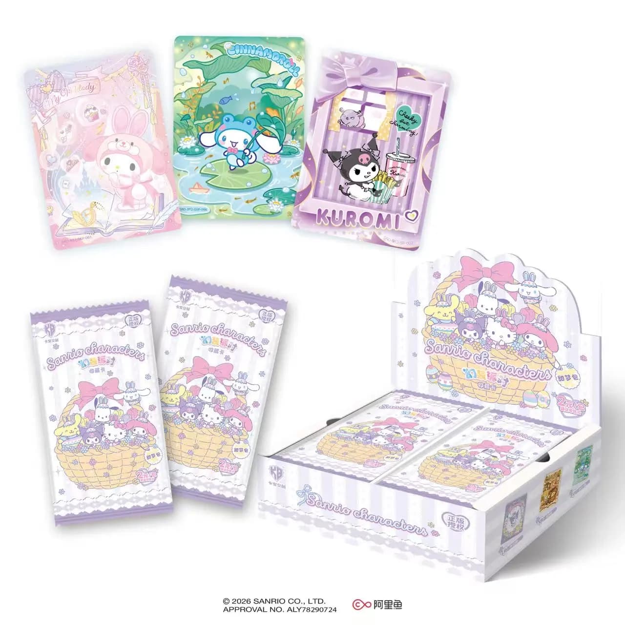 KABAO Original Anime Sanrio Kuromi Hello Kitty Shining Card Cartoon My Melody Collectible Game Card Toy For Fans Collect Gifts