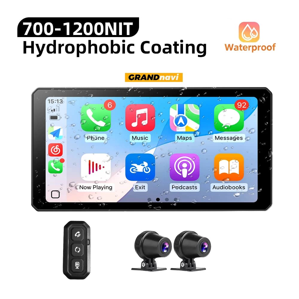 Grandnavi New Motorcycle Screen Navigation 1080p Dash Cam Waterproof 6 Inch Touch Screen Multi-Function Motorbike GPS Navigation