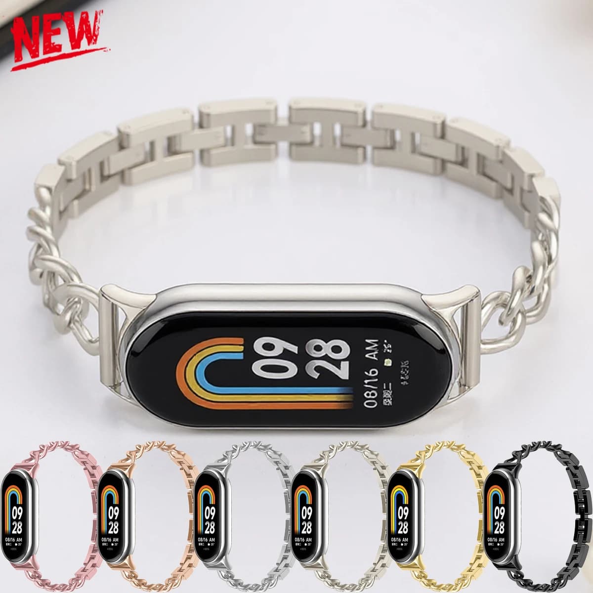 Luxury Stainless steel Strap For xiaomi mi band 10 9 8 Slim Women Belt for miband 10 9 8 NFC Bracelet watchband Accessories